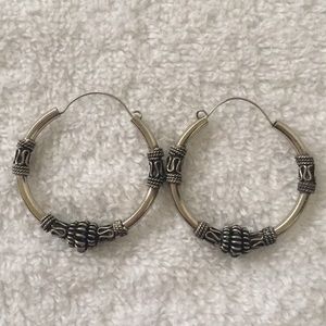Silver hoop earrings